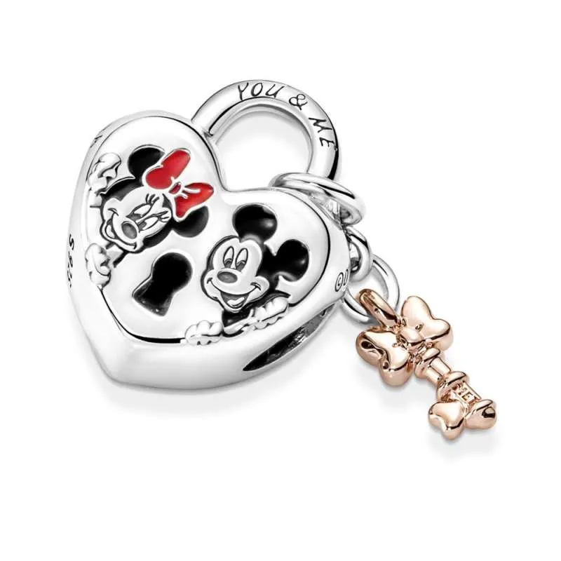 Talisman cu lacăt cu Mickey Mouse și Minnie Mouse de la Disney