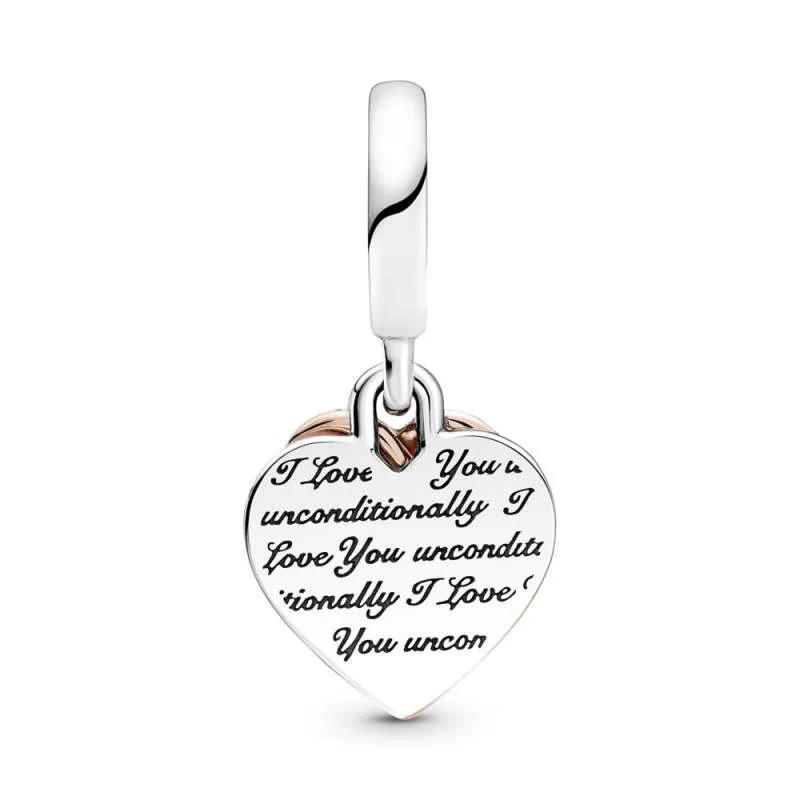 Talisman de tip pandantiv dublu Inimioare interconectate