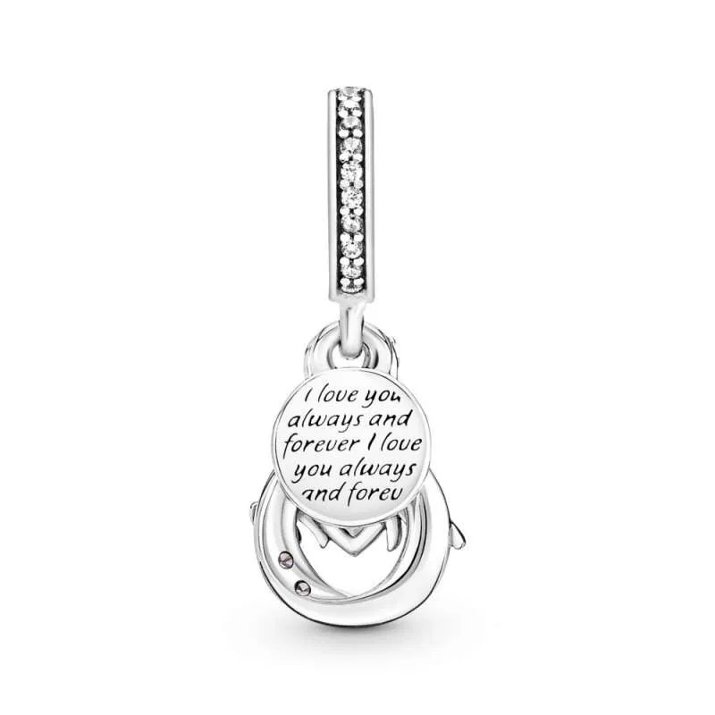 Talisman de tip pandantiv dublu infinit Mum tip pavé