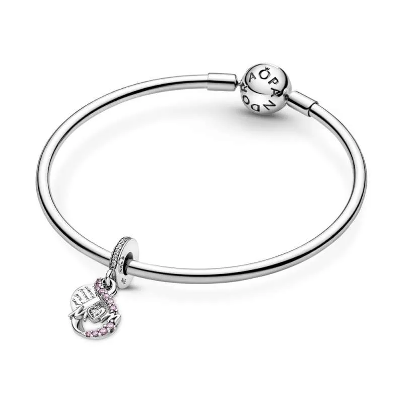 Talisman de tip pandantiv dublu infinit Mum tip pavé