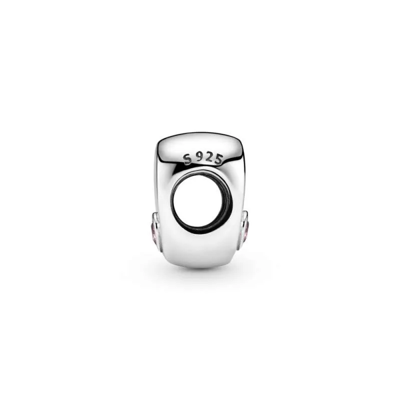 Talisman Inima fiicei, din argint 925, cu zirconiu cubic roz