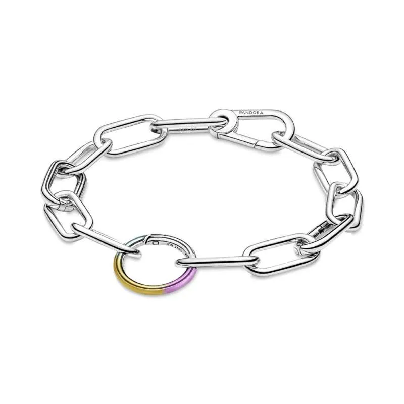 Conector rotund de stil Pandora ME cu efect de tip tie-dye