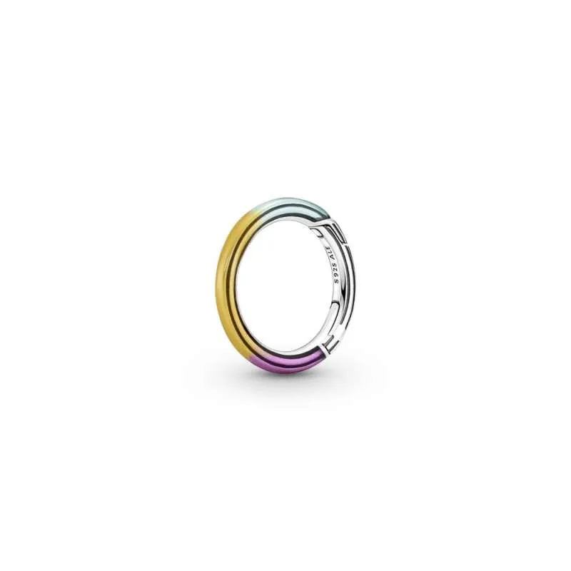 Conector rotund de stil Pandora ME cu efect de tip tie-dye