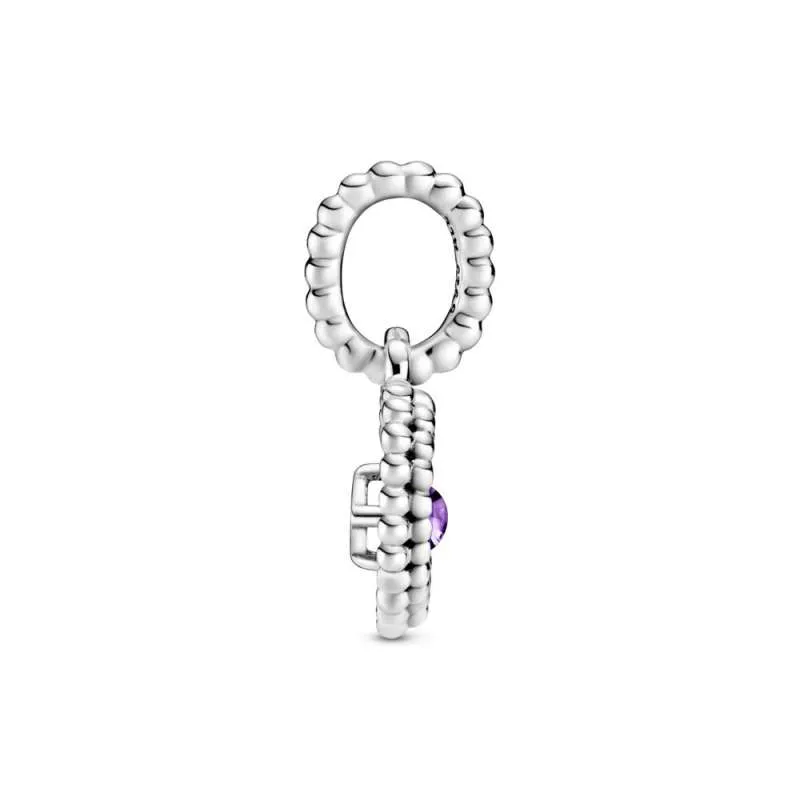 Talisman tip pandantiv cu inimioară cu mărgele violet