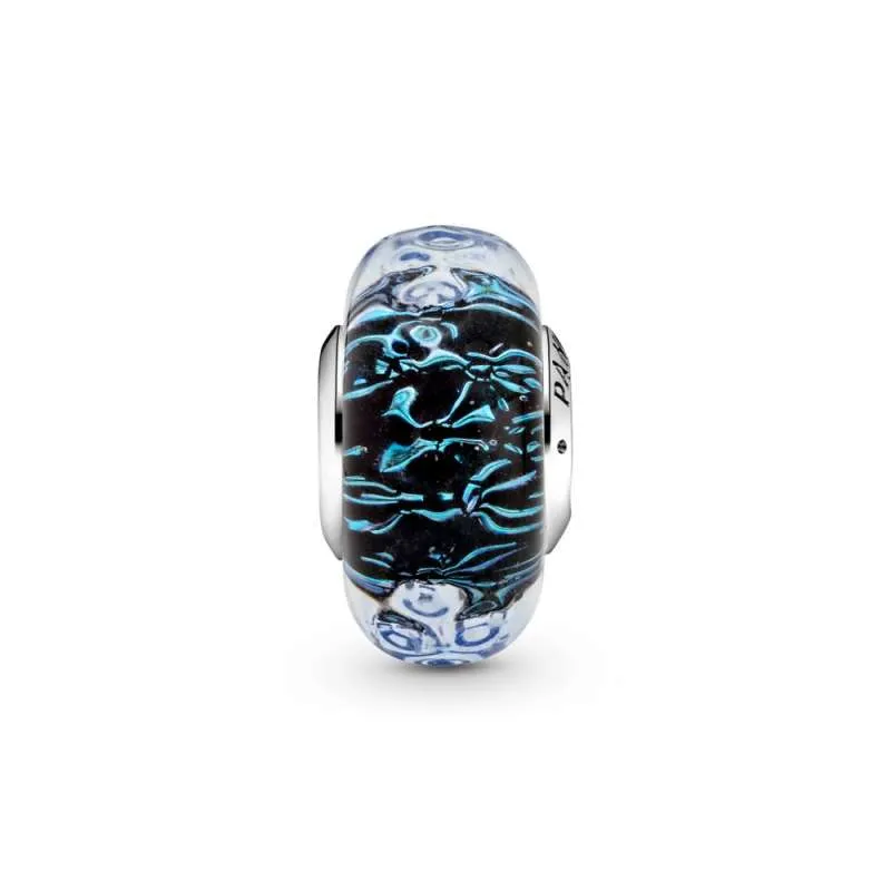 Talisman cu ocean din sticlă de Murano albastru închis