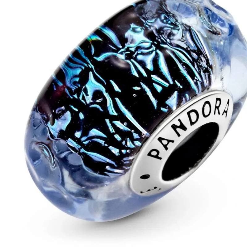 Talisman cu ocean din sticlă de Murano albastru închis