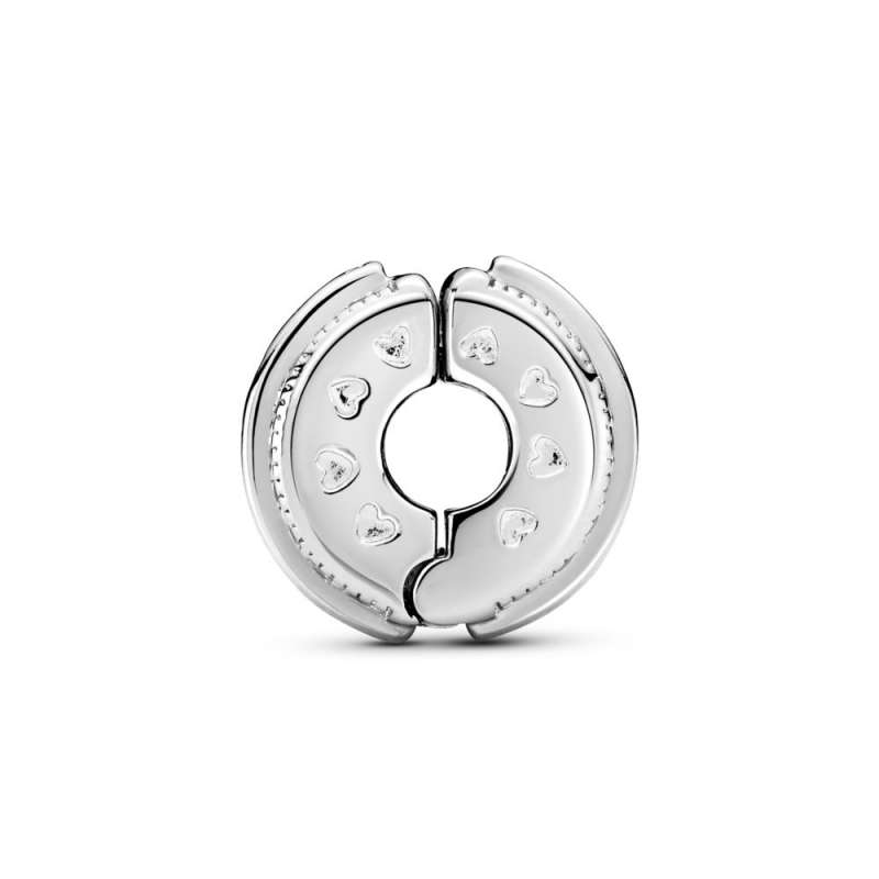 Talisman cu fixare rapidă cu logo și linii pavé strălucitoare