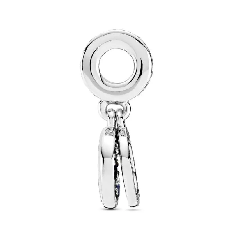 Talisman de tip pandantiv dublu cu disc albastru strălucitor