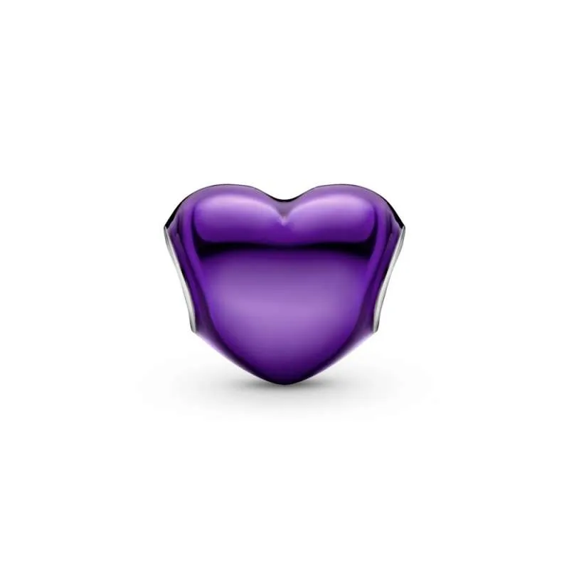 Talisman cu inimă violetă metalică
