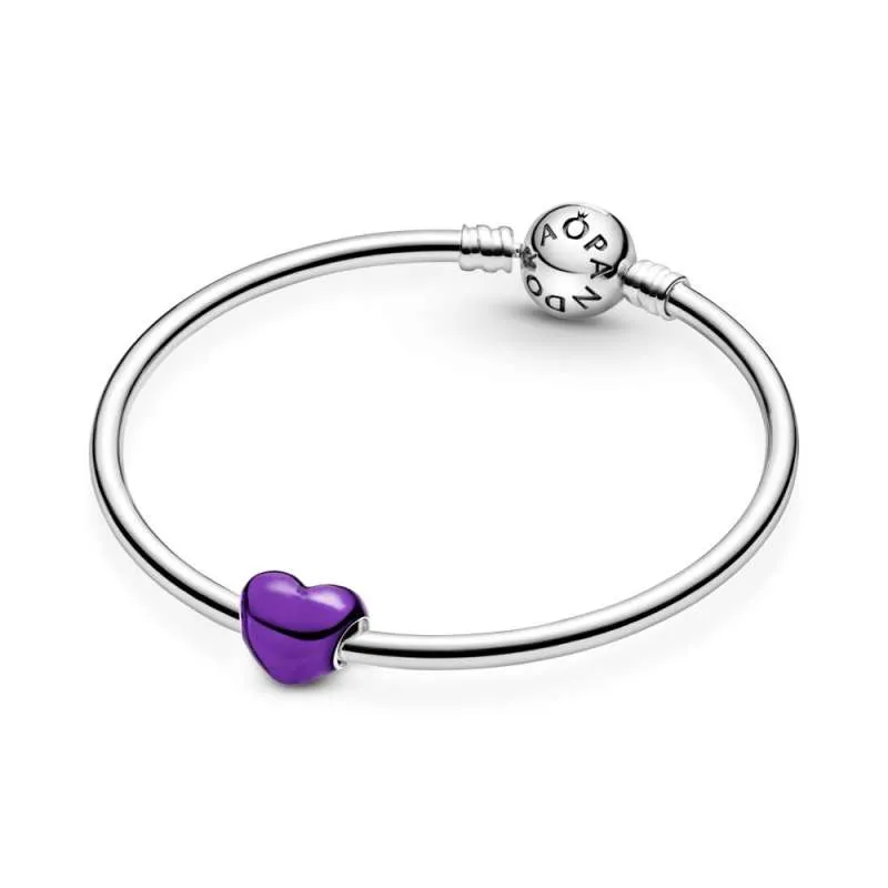 Talisman cu inimă violetă metalică