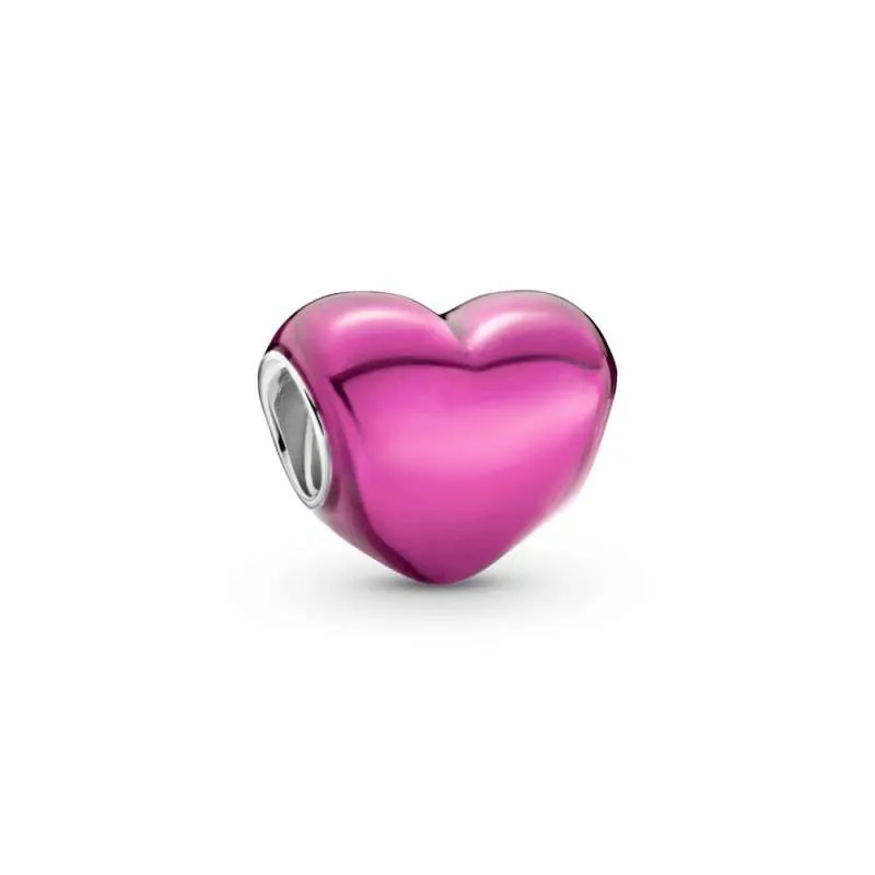 Talisman cu Inimă metalică roz 