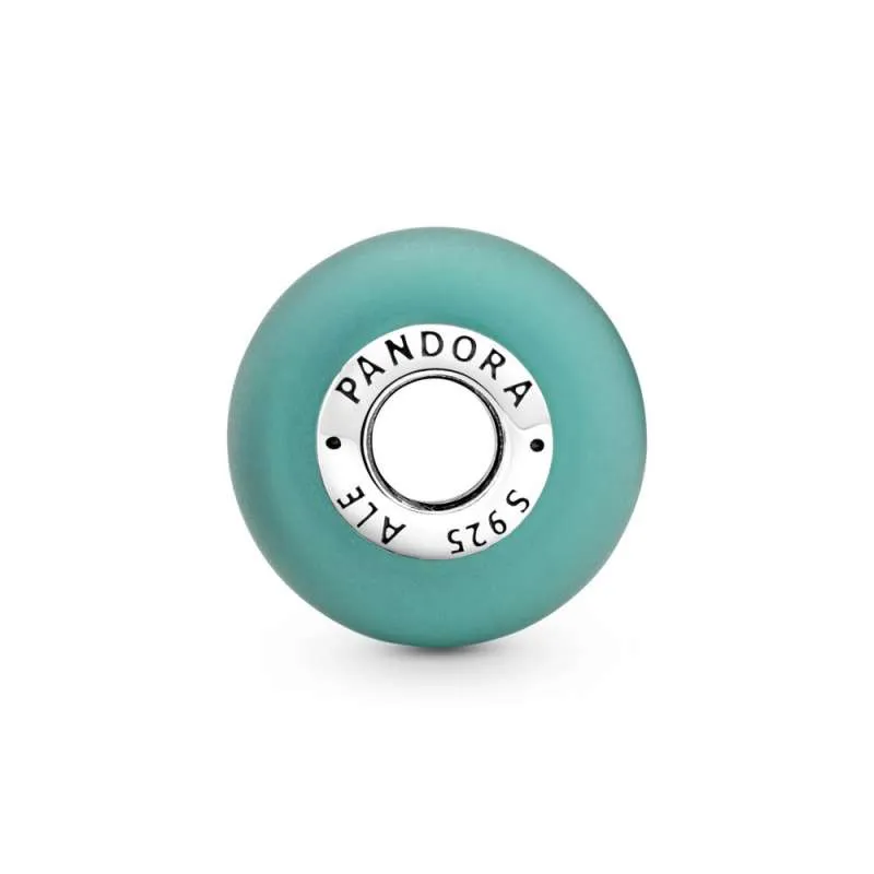 Talisman din sticlă de Murano verde mat