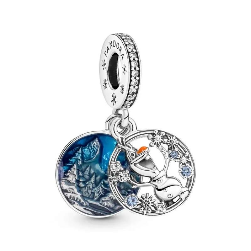 Talisman cu pandantiv dublu sub forma lui Olaf din Regatul de gheață de la Disney
