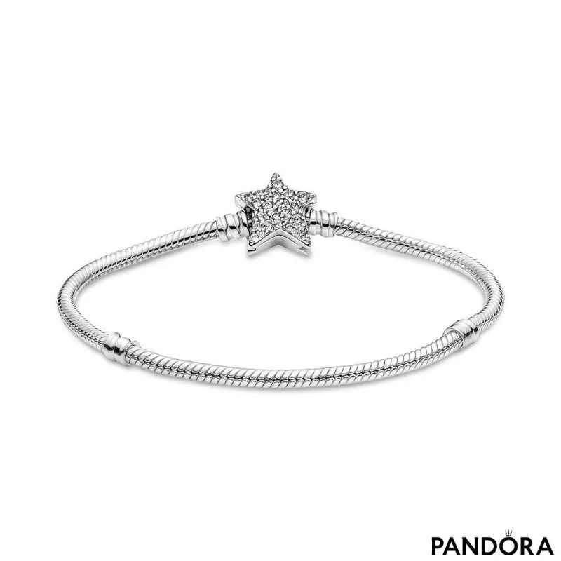 Brățară tip lanț clasic cu închizătoare în formă de stea asimetrică Pandora Moments