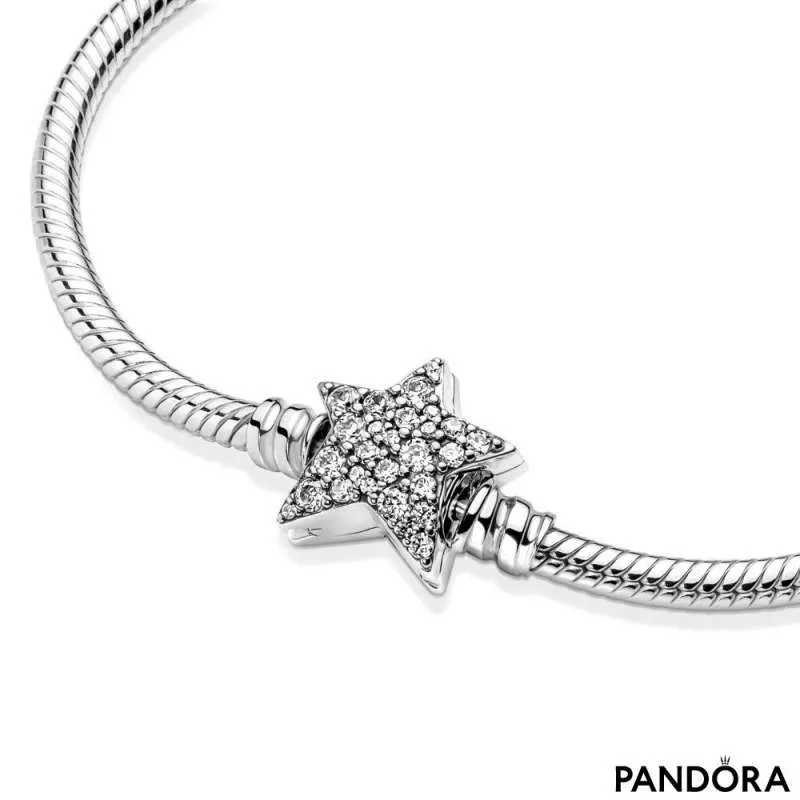 Brățară tip lanț clasic cu închizătoare în formă de stea asimetrică Pandora Moments