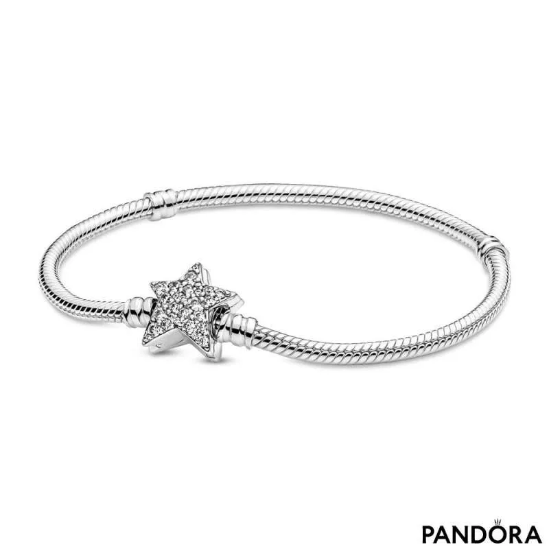 Brățară tip lanț clasic cu închizătoare în formă de stea asimetrică Pandora Moments