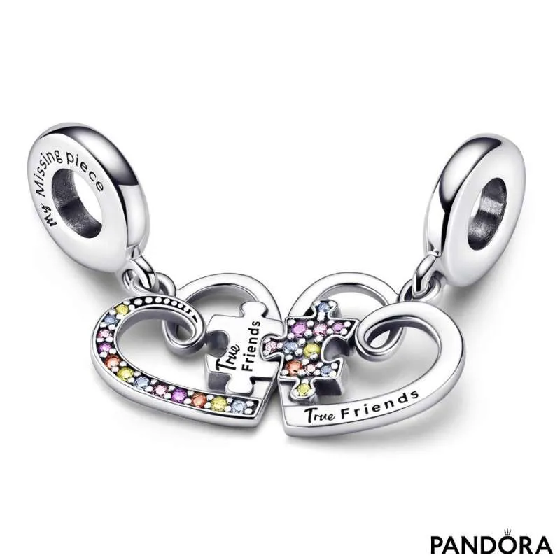 Merciful Survive ego Talisman de tip pandantiv dedicat tematicii prieteniei, cu inimioare și  piese de puzzle | PANDORA
