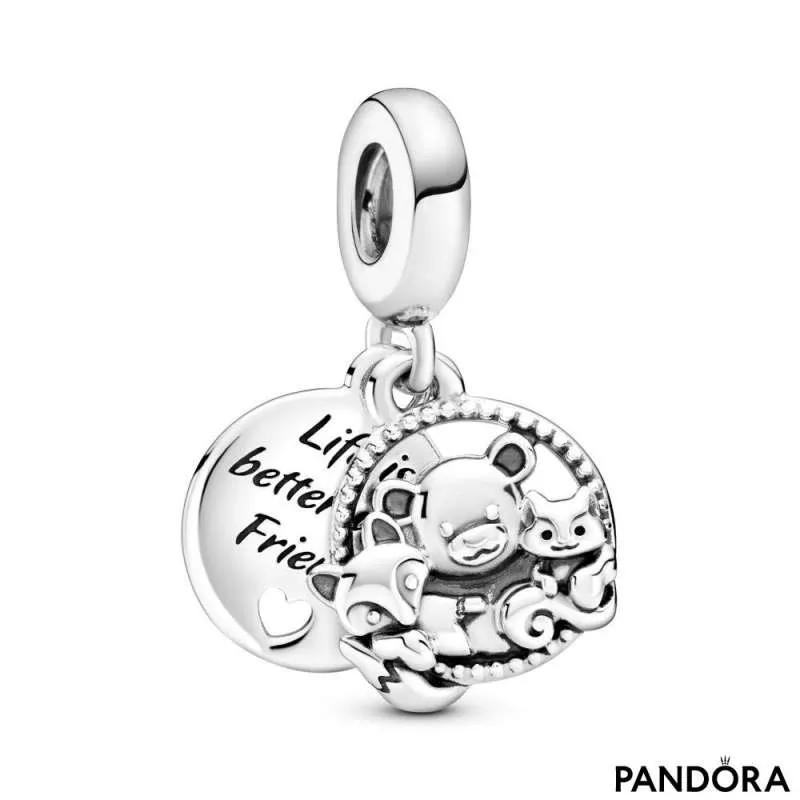 I am sick friendship Spider Talisman de tip pandantiv cu urs, vulpe și veveriță | PANDORA