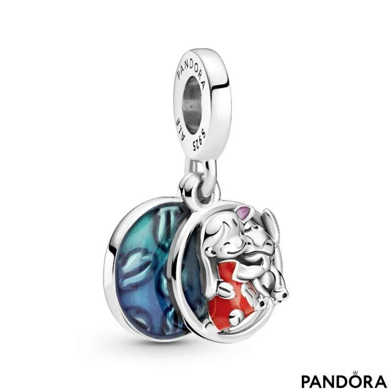 Hula hoop drawer raid Talisman de tip pandantiv Familie cu Lilo & Stitch de la Disney | PANDORA