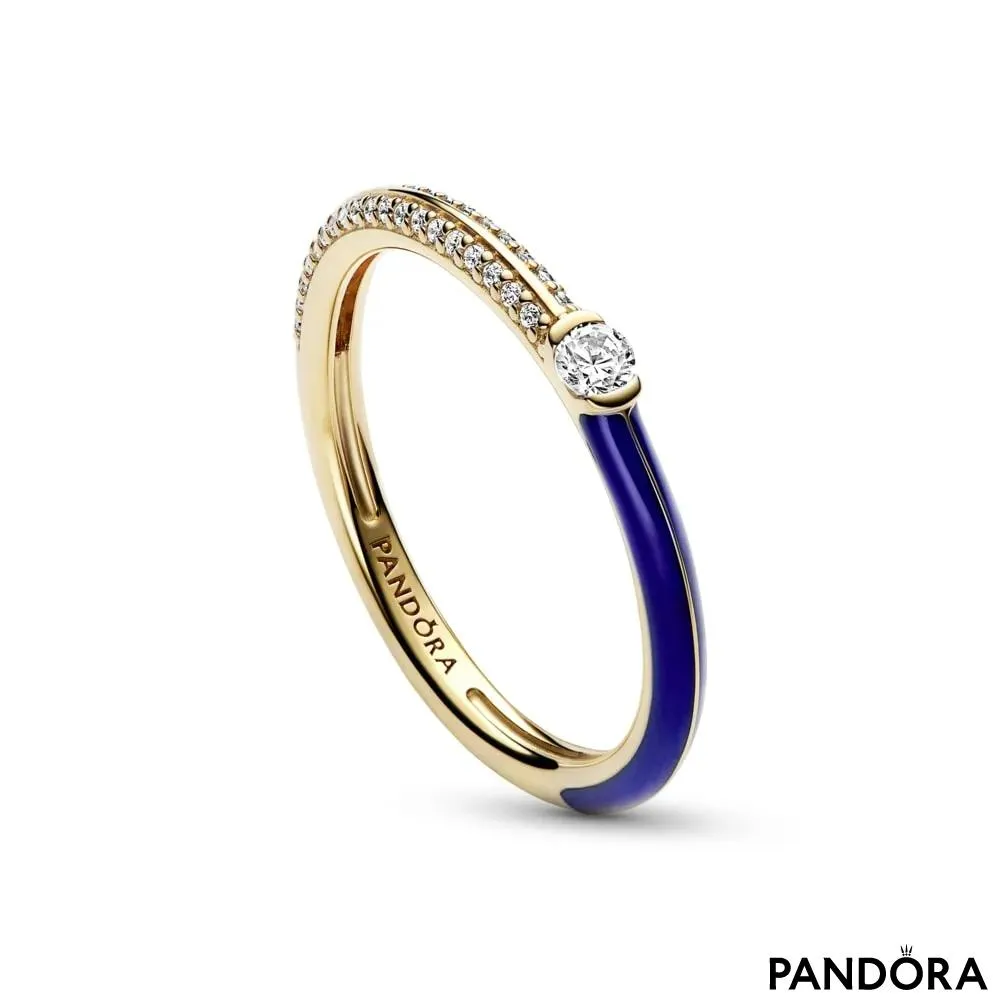 Кольцо два-в-одном «Pavé и синяя эмаль» Pandora ME