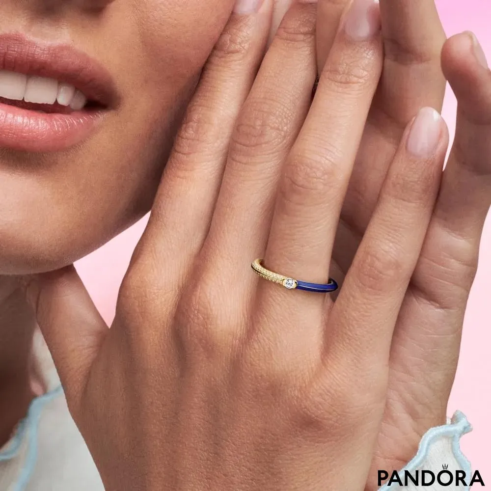 Кольцо два-в-одном «Pavé и синяя эмаль» Pandora ME