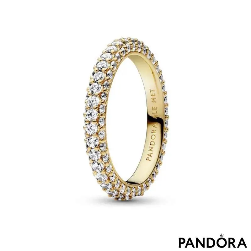 Inel cu un singur rând de pietre pavé Pandora Timeless