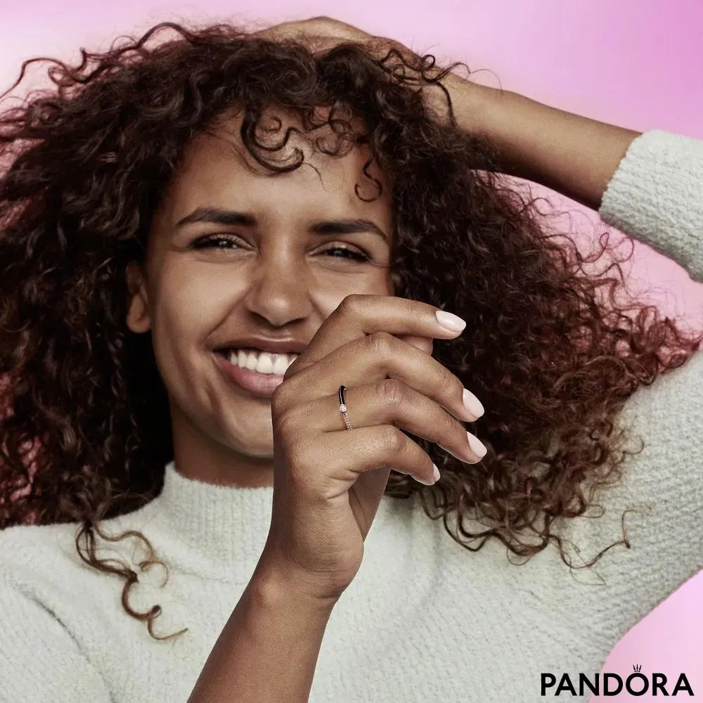 Кольцо два-в-одном «Pavé и черная эмаль» Pandora ME