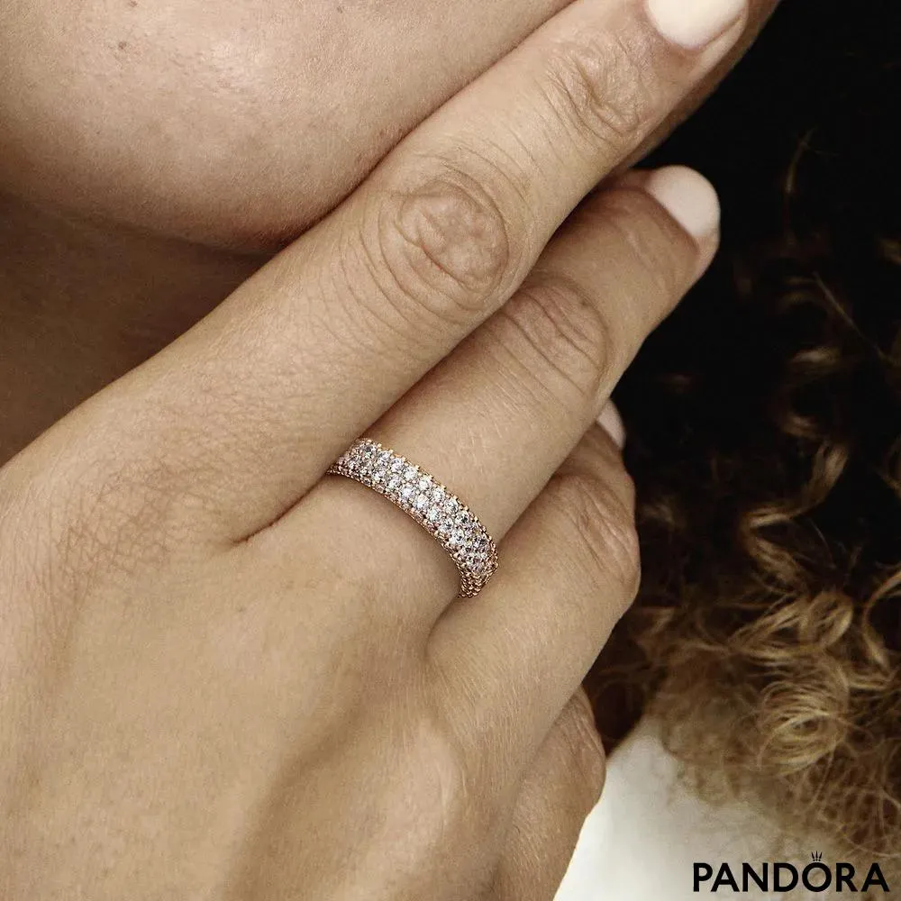 Кольцо «Два ряда pavé» Pandora Timeless