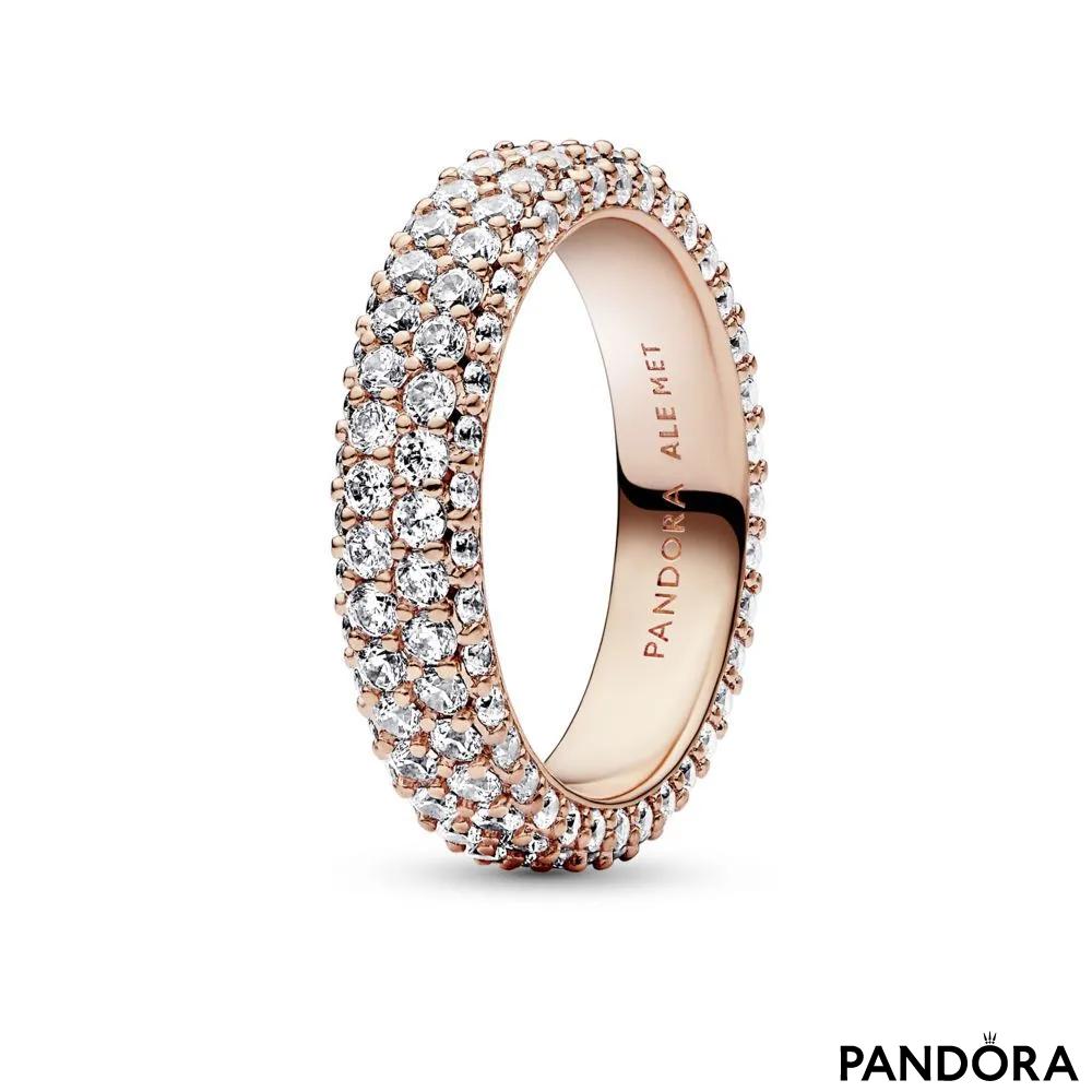 Inel cu un rând dublu de pietre pavé Pandora Timeless | Site-ul oficial ...