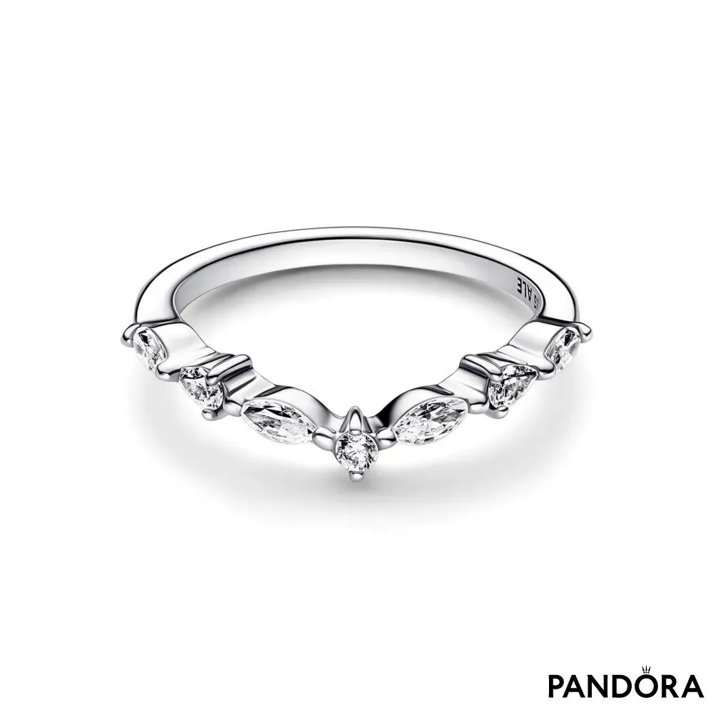 Сверкающее кольцо-птичка чередующегося дизайна Pandora Timeless