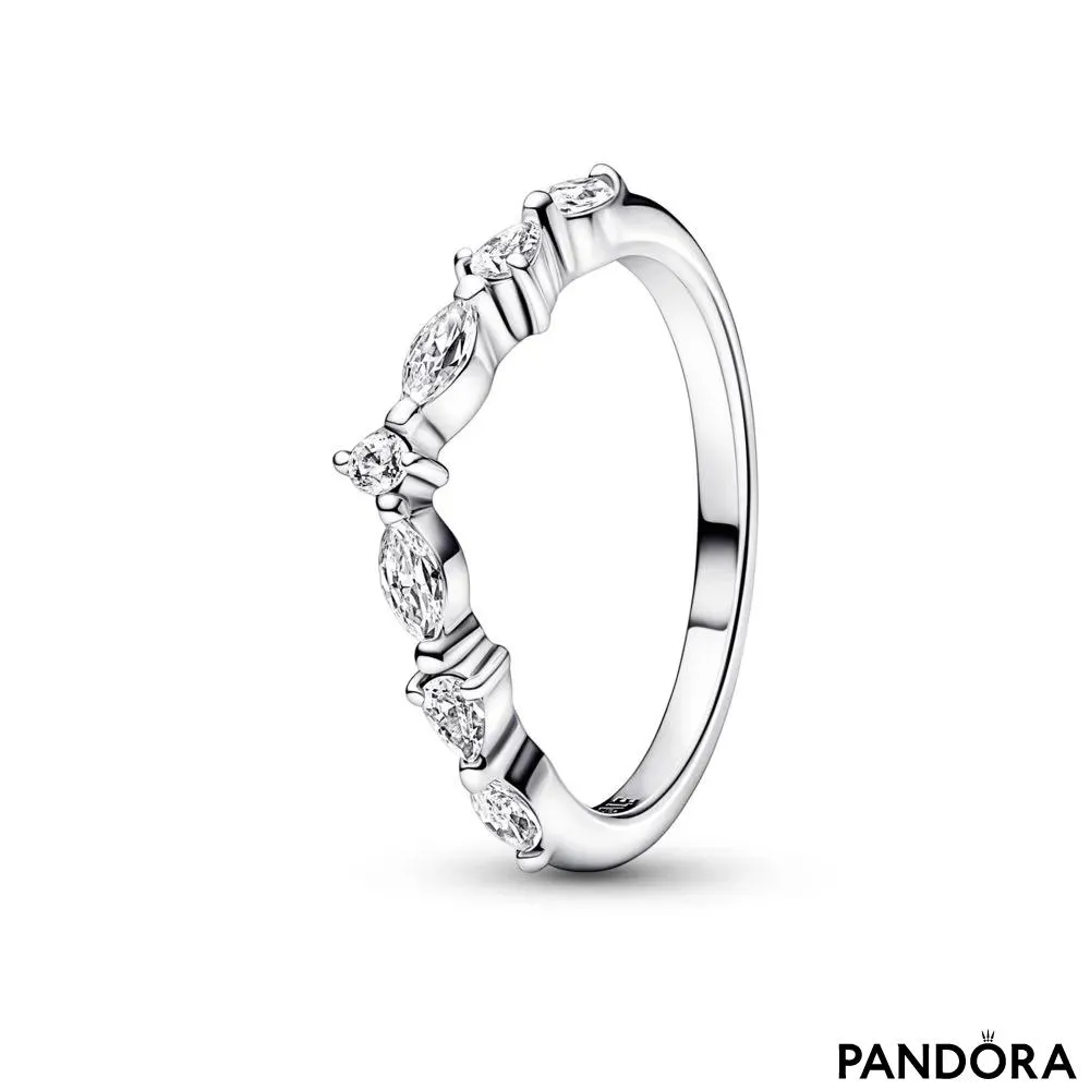 Сверкающее кольцо-птичка чередующегося дизайна Pandora Timeless