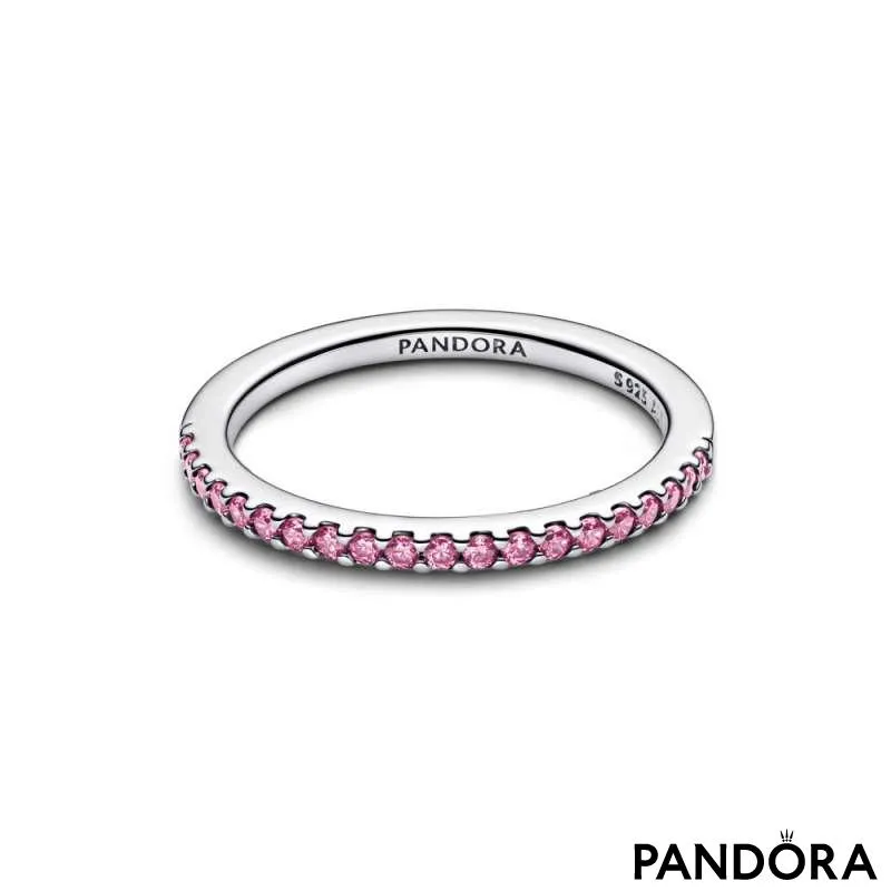 Inel bandă strălucitoare roz 