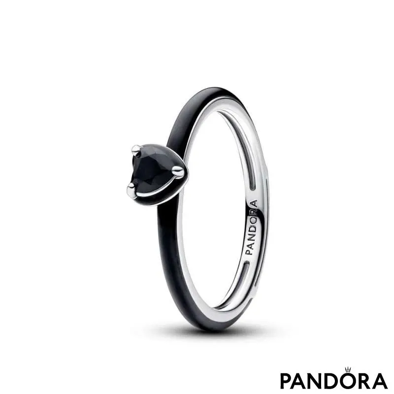 Inel cu inimă chakra neagră Pandora ME
