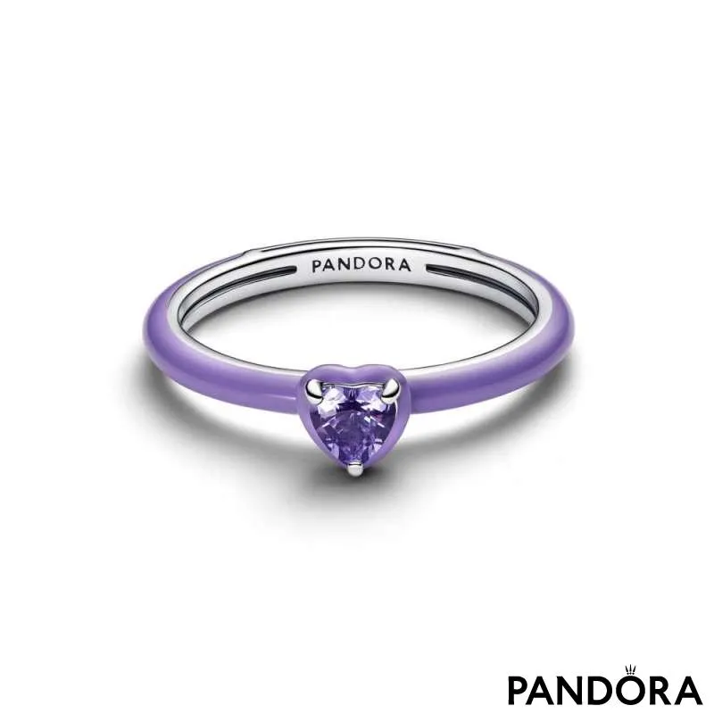 Inel inimă Chakra mov 