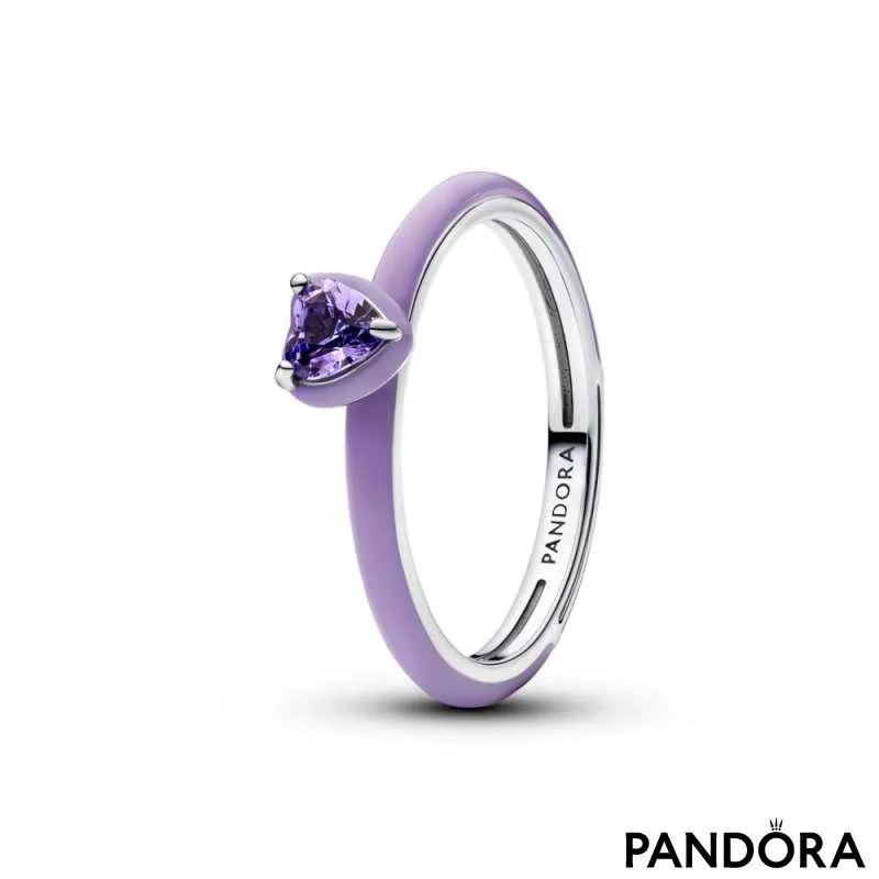 Inel inimă Chakra mov 