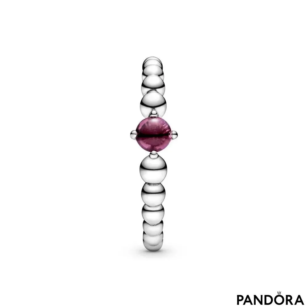 Inel cu mărgele roșu aprins 