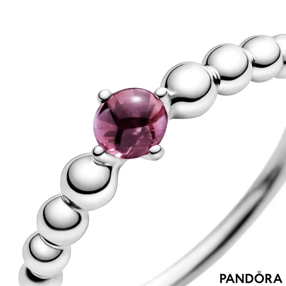 Inel cu mărgele roșu aprins 