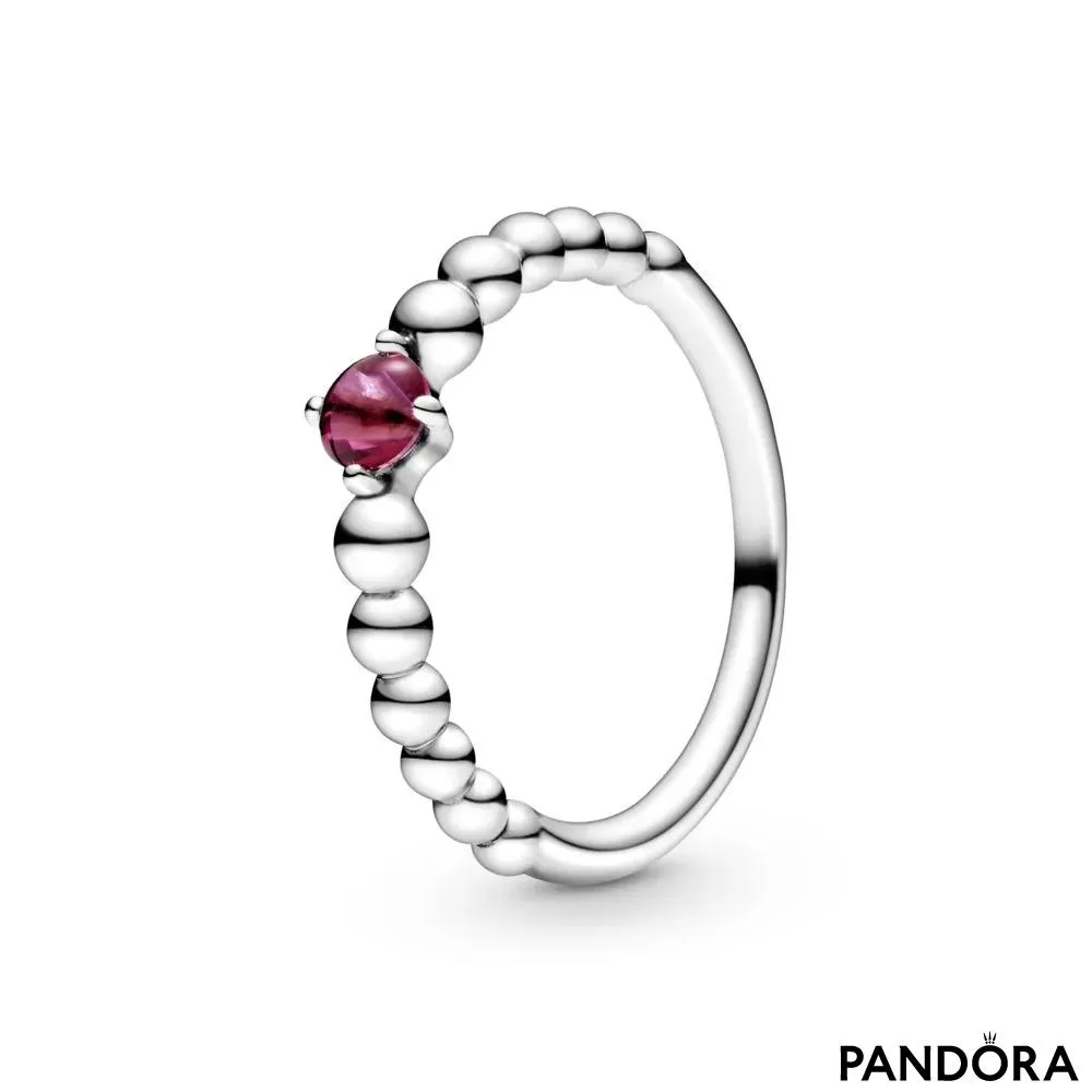 Inel cu mărgele roșu aprins 