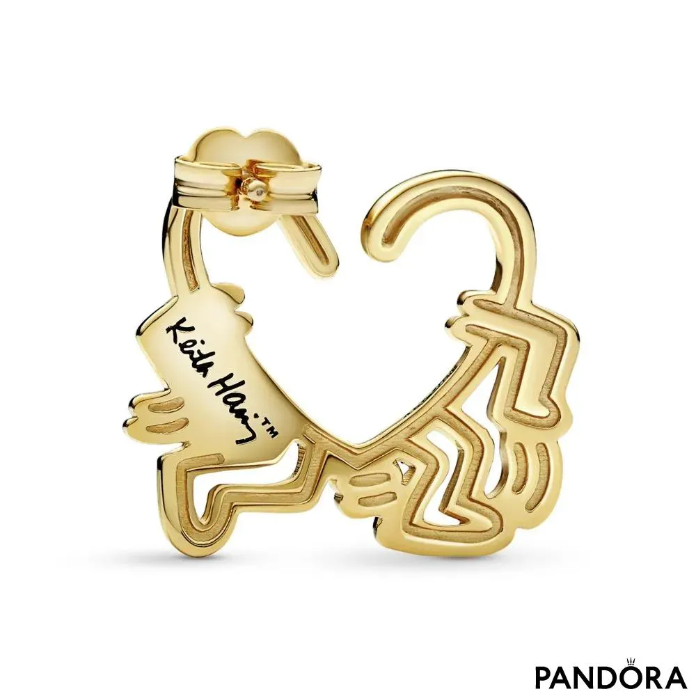 Серьга-пуссета «Ходячее сердце» Keith Haring™ x Pandora​ 