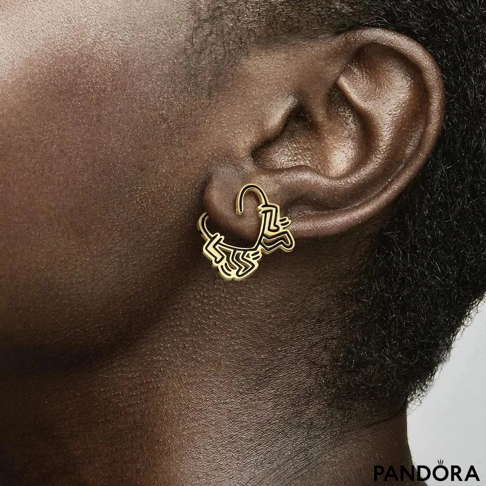 Серьга-пуссета «Ходячее сердце» Keith Haring™ x Pandora​ 
