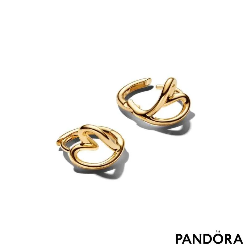 Cercei rotunzi mici cu inimă cu formă organică 