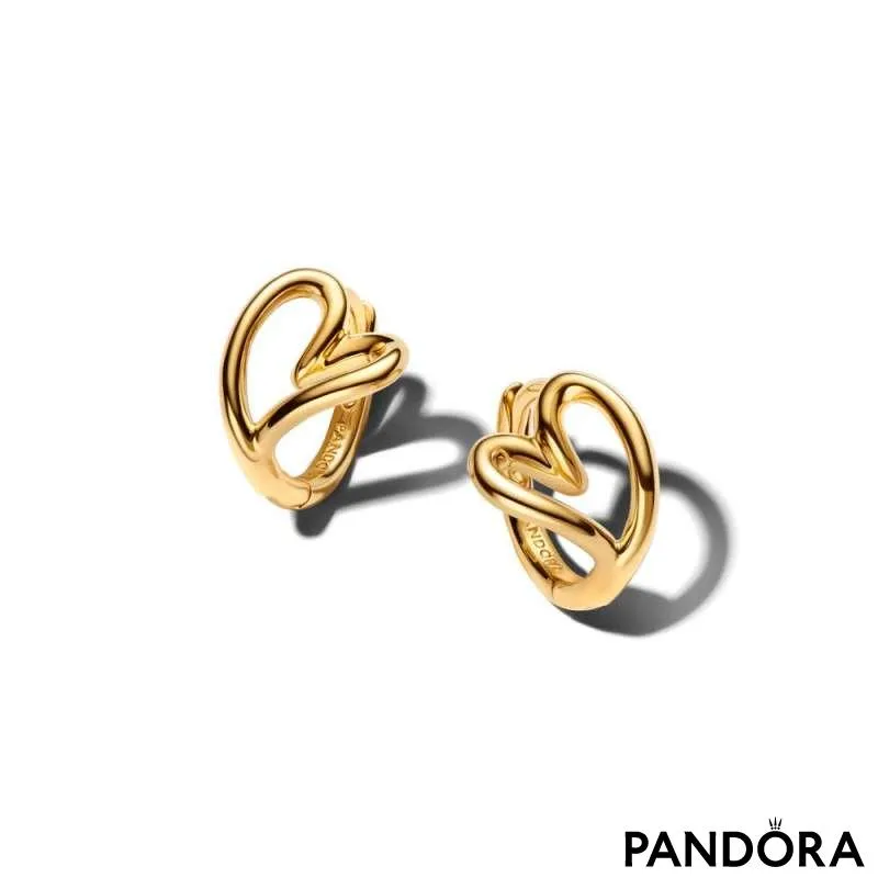 Cercei rotunzi mici cu inimă cu formă organică 