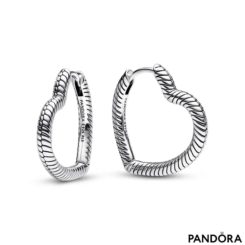 Сердцевидные серьги-кольца Pandora Moments для шармов 