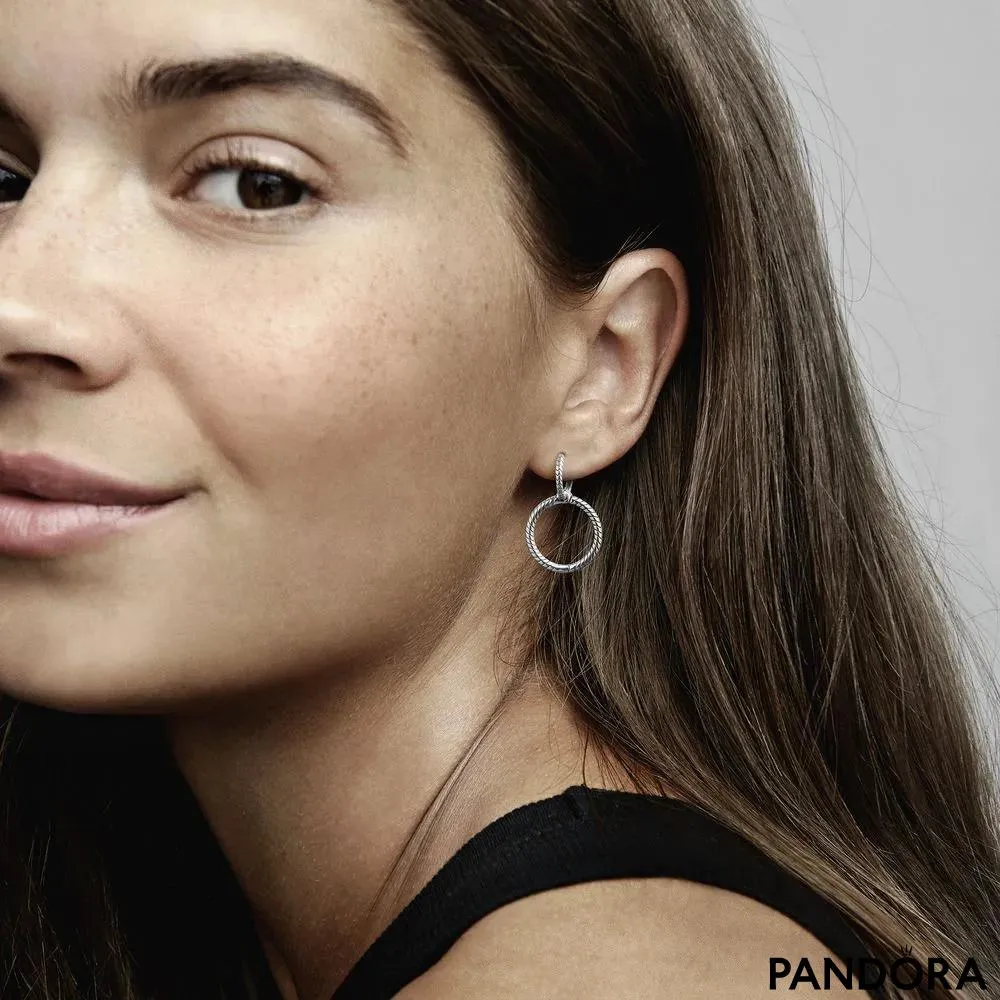 Cercei rotunzi dubli cu talismane Pandora Moments