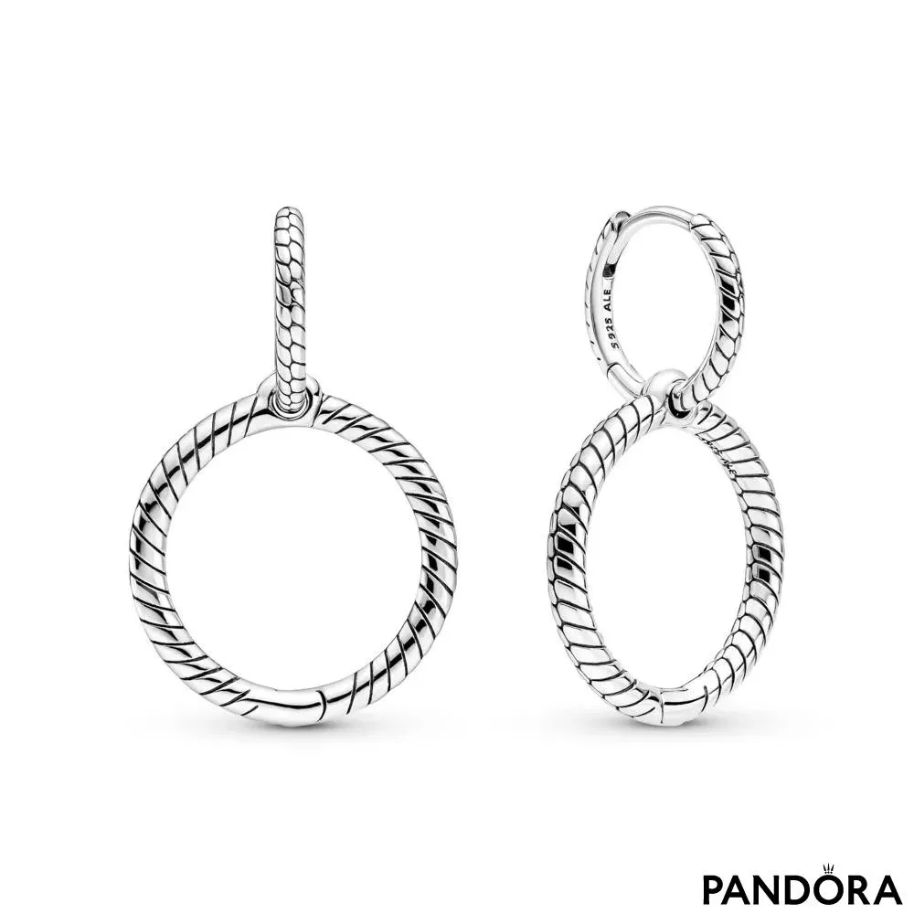 Cercei rotunzi dubli cu talismane Pandora Moments