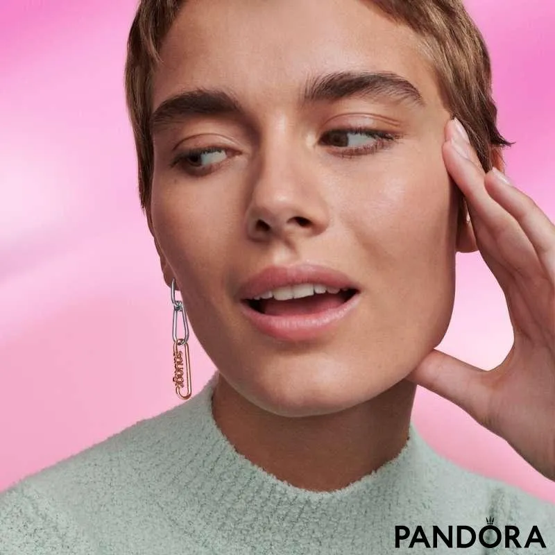 Cercel rotund cu verigă Pandora ME