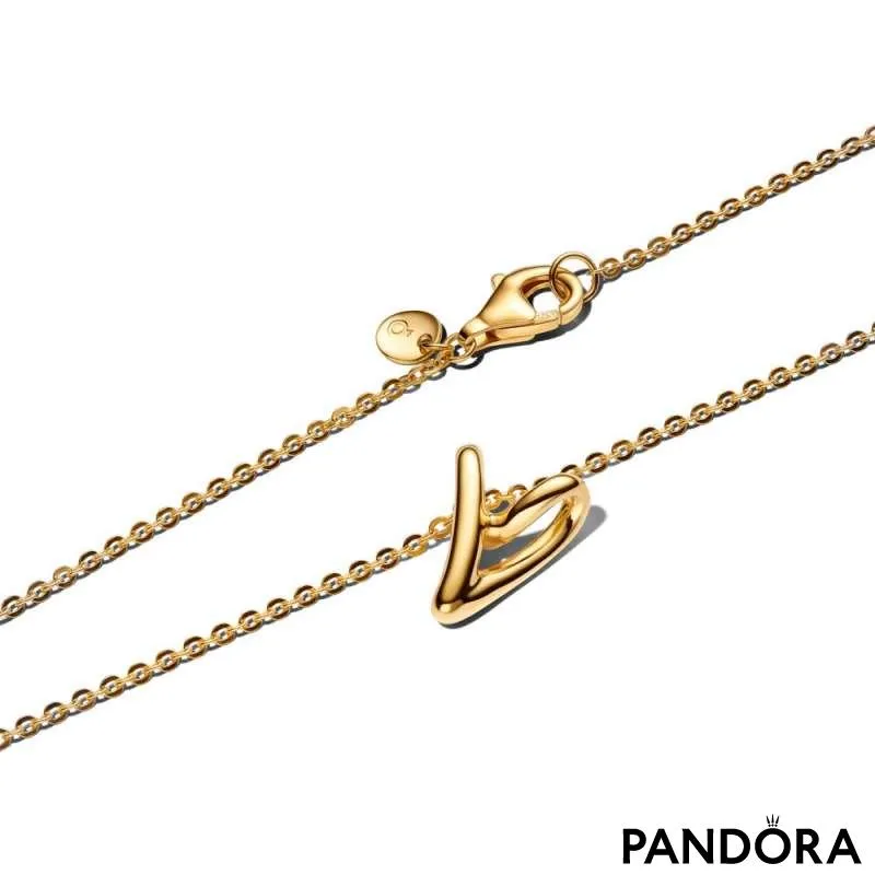 Colier cu pandantiv mic în formă de inimă cu formă organică 