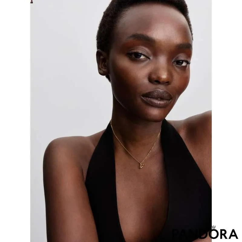 Colier cu pandantiv mic în formă de inimă cu formă organică 