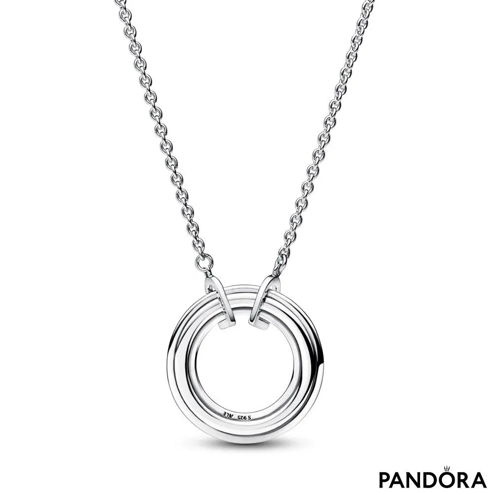 Двухцветное колье с логотипом Pandora Signature паве