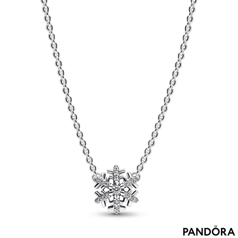 Ожерелье с кулоном «Сверкающая снежинка» 